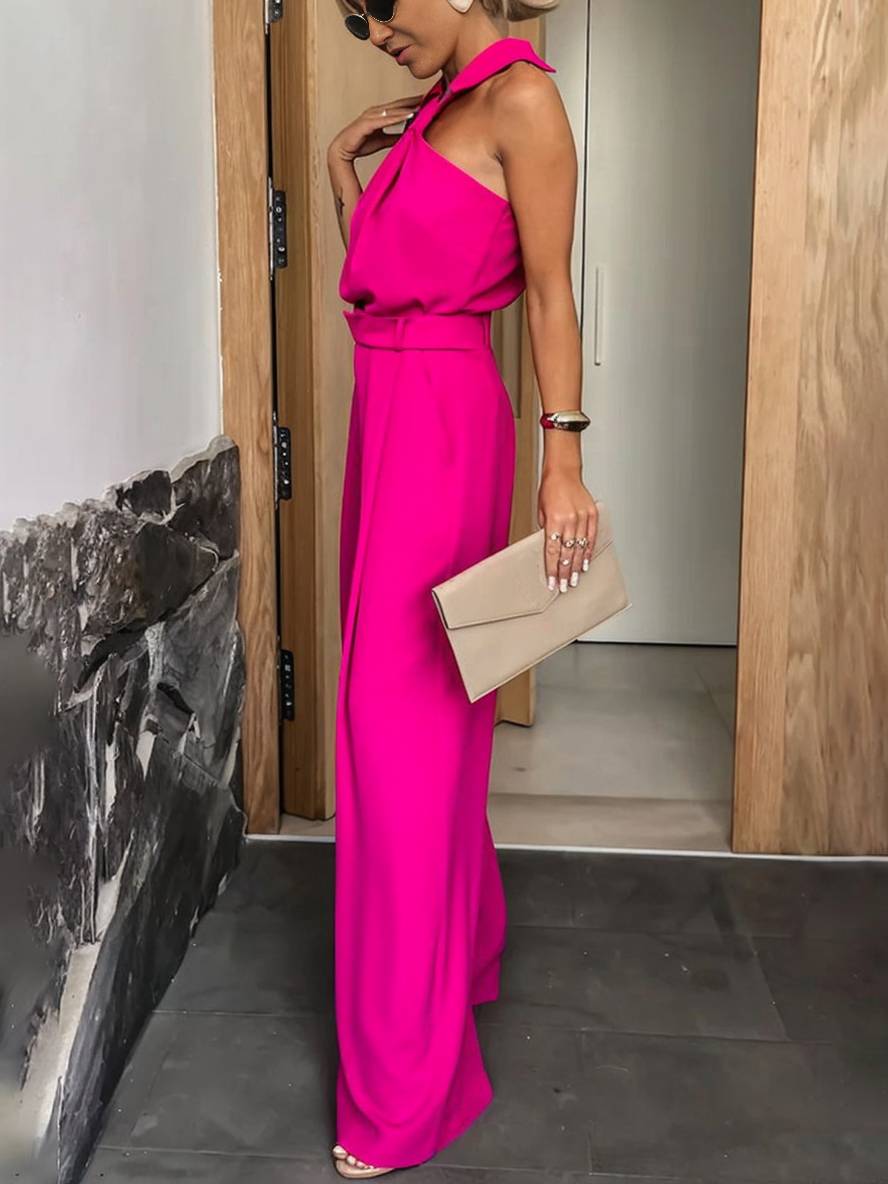 Aliya Combinaison palazzo pour femme – Combinaison décontractée chic sans manches moderne