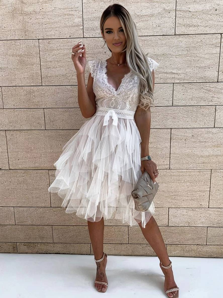 Wendy Robe Courte en Tulle pour Femme – Robe de Fête Élégante Tutu Chic