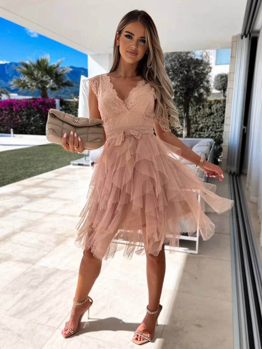 Wendy Vestido Corto de Tul para Mujer – Vestido Fiesta Elegante Tutu Chic