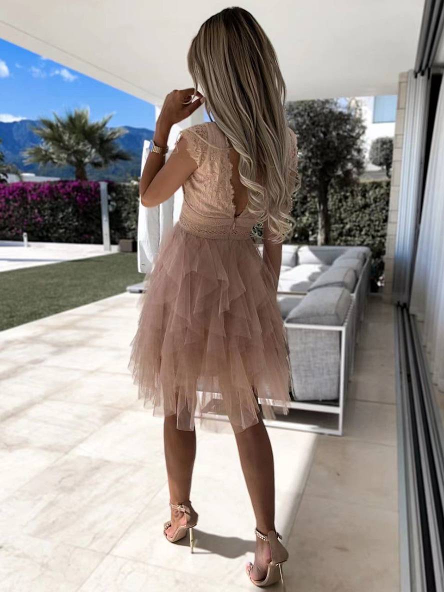 Wendy Robe Courte en Tulle pour Femme – Robe de Fête Élégante Tutu Chic