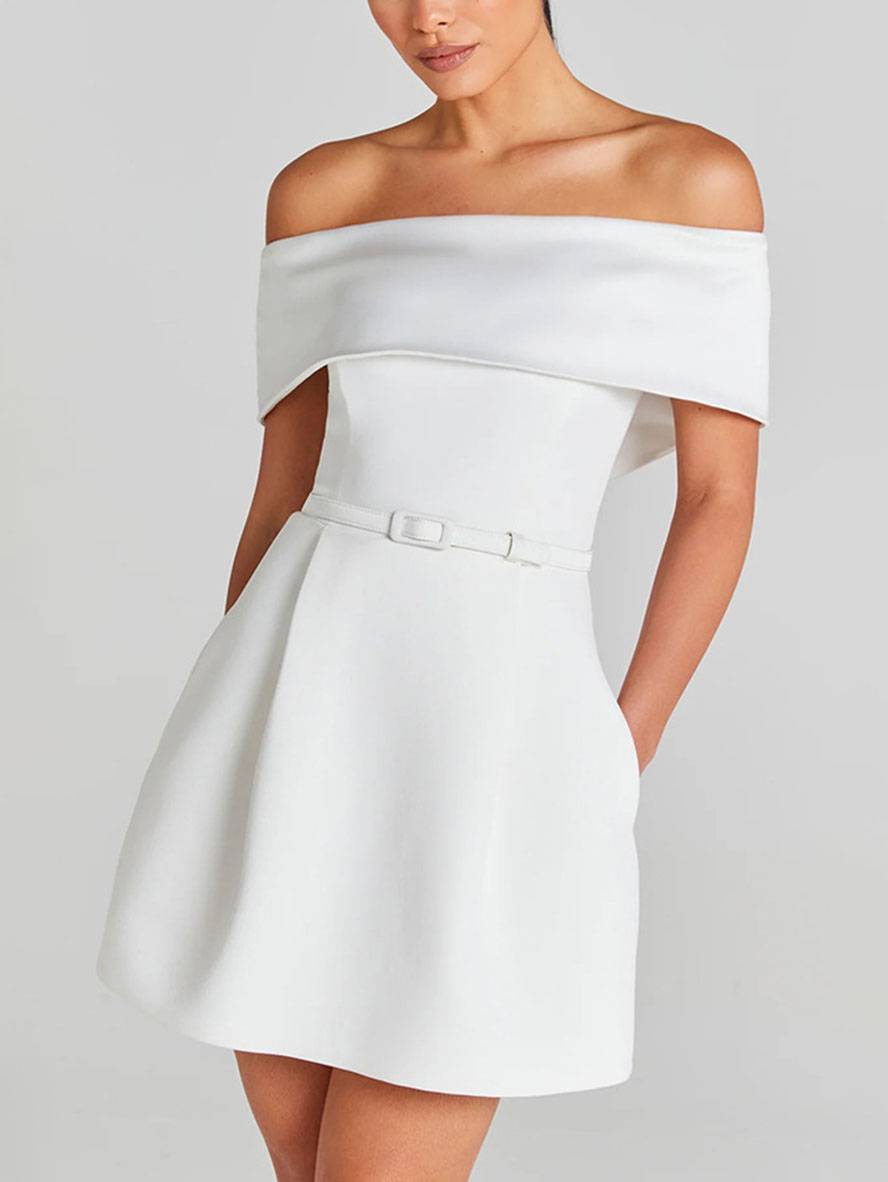 Haziel Vestido Skater para Mujer – Vestido Elegante Sin Mangas Chic