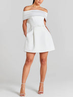 Haziel Robe patineuse pour femme – Robe élégante sans manches chic