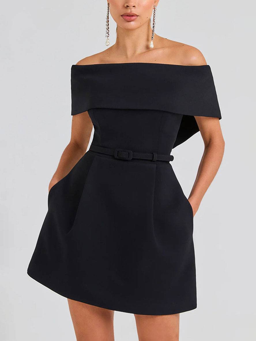 Haziel Vestido Skater para Mujer – Vestido Elegante Sin Mangas Chic