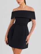 Haziel Robe patineuse pour femme – Robe élégante sans manches chic