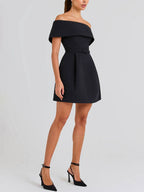 Haziel Robe patineuse pour femme – Robe élégante sans manches chic