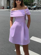 Haziel Robe patineuse pour femme – Robe élégante sans manches chic