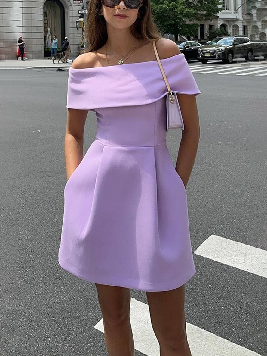 Haziel Vestido Skater para Mujer – Vestido Elegante Sin Mangas Chic