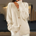 Lena Cardigan en cachemire pour femme – Veste élégante avec boutons premium