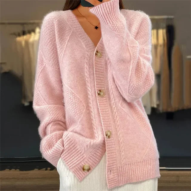 Lena Cárdigan de Cachemir para Mujer – Chaqueta Elegante con Botones Premium
