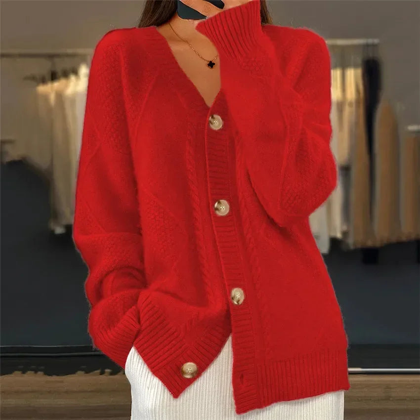 Lena Cardigan en cachemire pour femme – Veste élégante avec boutons premium