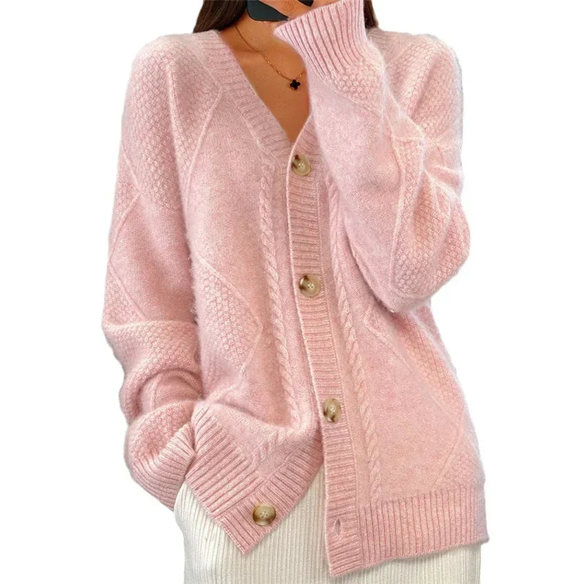 Lena Cardigan en cachemire pour femme – Veste élégante avec boutons premium