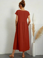 Melody Robe longue pour femme – Robe d'été en coton élégante chic