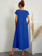 Melody Robe longue pour femme – Robe d'été en coton élégante chic
