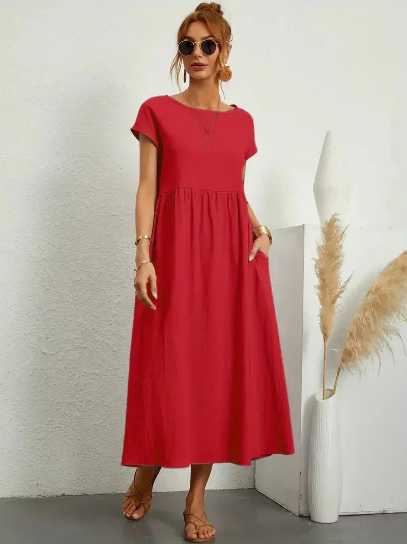 Melody Vestido Largo para Mujer – Vestido Verano Algodón Elegante Chic