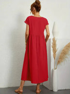 Melody Robe longue pour femme – Robe d'été en coton élégante chic