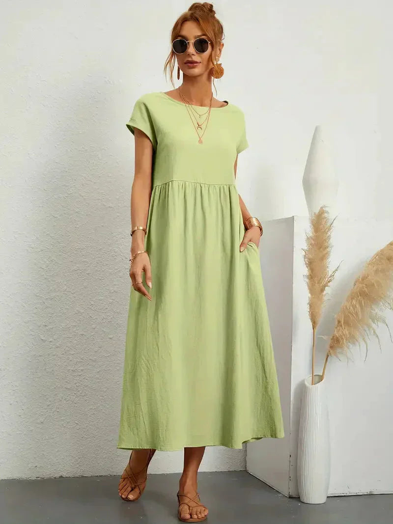 Melody Vestido Largo para Mujer – Vestido Verano Algodón Elegante Chic