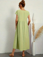 Melody Robe longue pour femme – Robe d'été en coton élégante chic