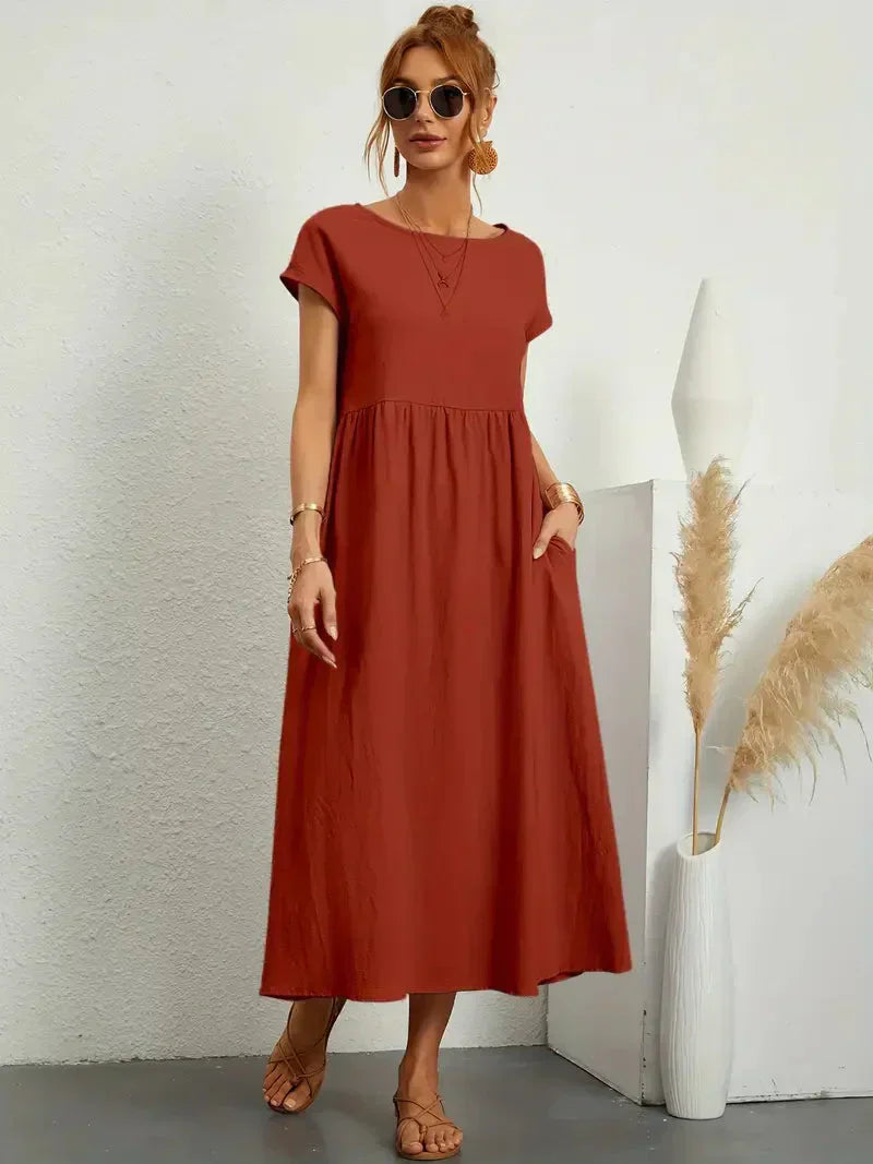 Melody Vestido Largo para Mujer – Vestido Verano Algodón Elegante Chic