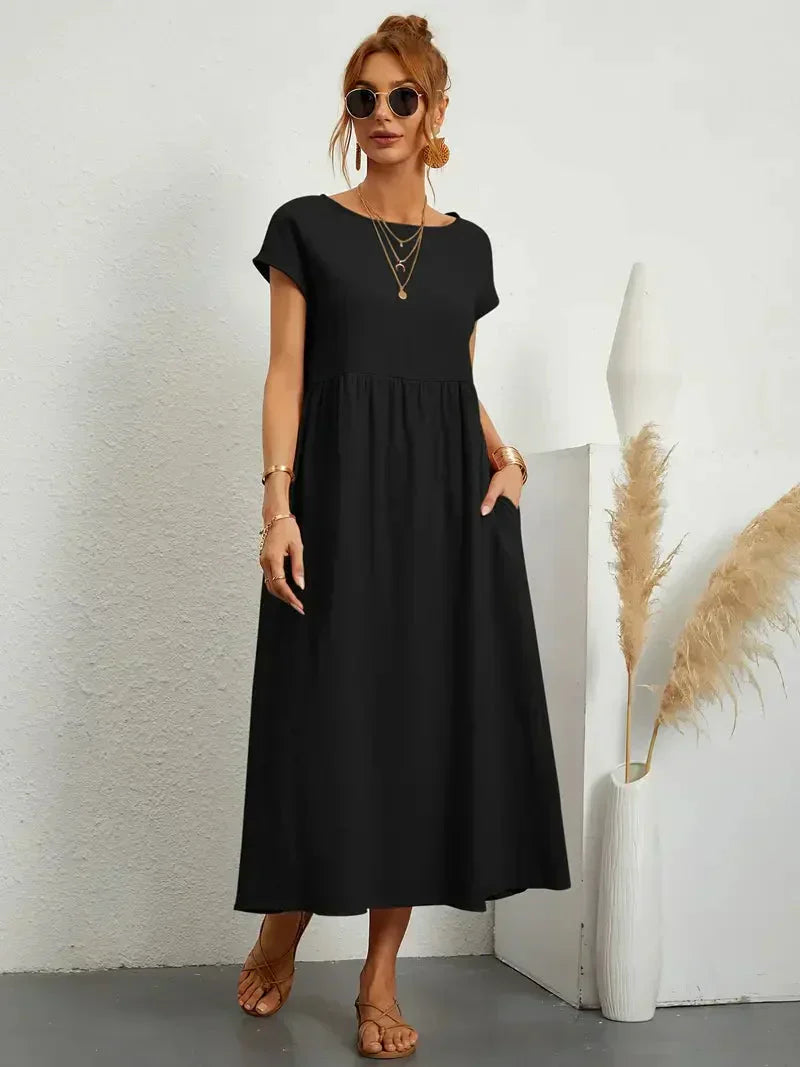 Melody Vestido Largo para Mujer – Vestido Verano Algodón Elegante Chic