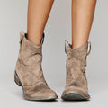 Charlotte bottines en daim pour femme – bottines à talon compensé élégantes décontractées chic
