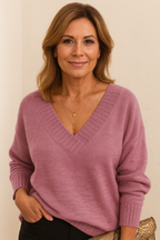 Zeyann Maglione di Cashmere da Donna – Maglione Elegante con Scollo a V Premium Chic