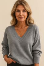 Zeyann Maglione di Cashmere da Donna – Maglione Elegante con Scollo a V Premium Chic
