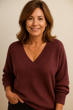 Zeyann Maglione di Cashmere da Donna – Maglione Elegante con Scollo a V Premium Chic
