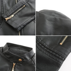 Janiyah Giacca di Pelle da Donna – Giubbotto Elegante con Cerniere Chic