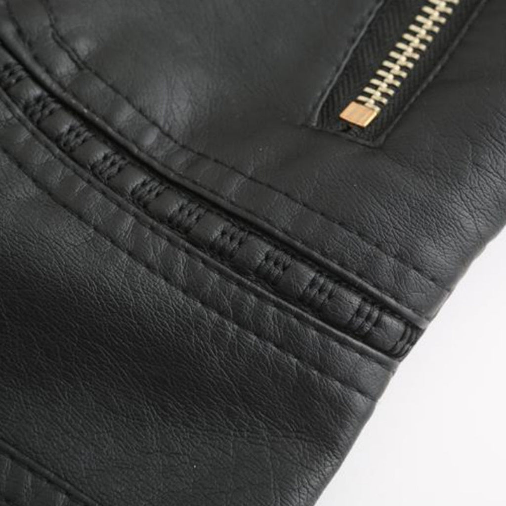 Janiyah Giacca di Pelle da Donna – Giubbotto Elegante con Cerniere Chic