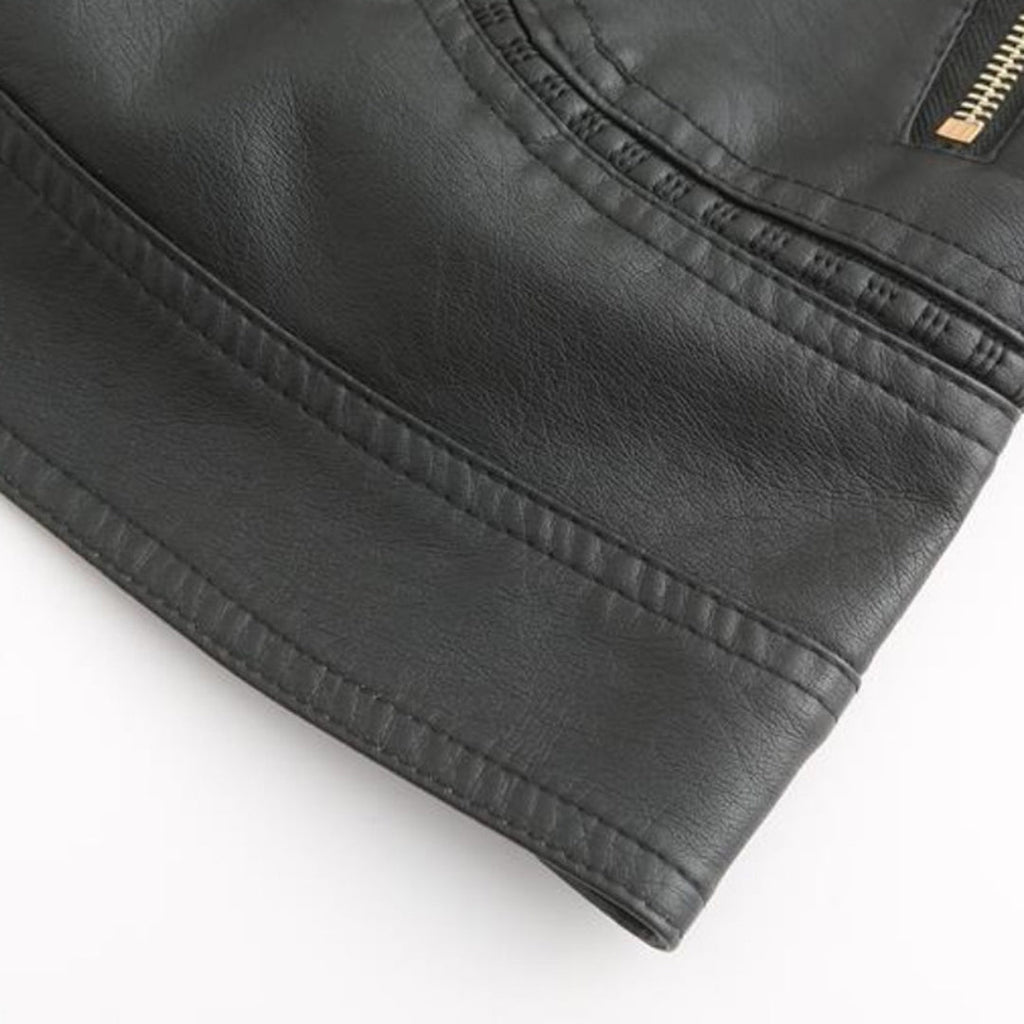 Janiyah Giacca di Pelle da Donna – Giubbotto Elegante con Cerniere Chic