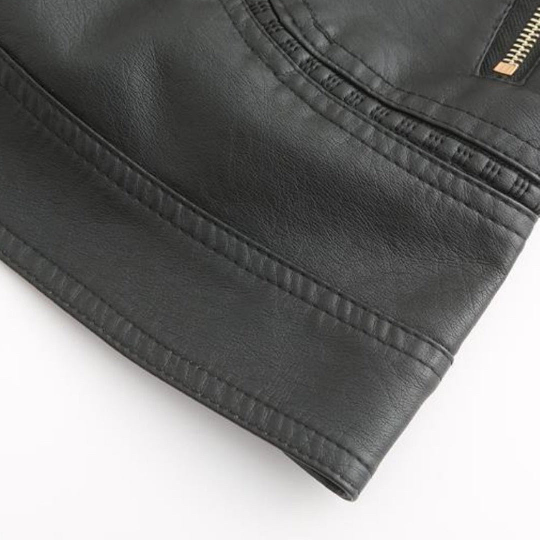 Janiyah Giacca di Pelle da Donna – Giubbotto Elegante con Cerniere Chic