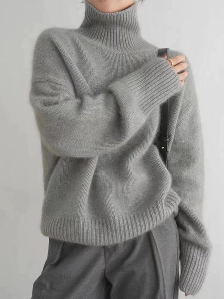 Lynn Jersey de Cuello Alto para Mujer – Suéter de Lana Elegante y Cálido