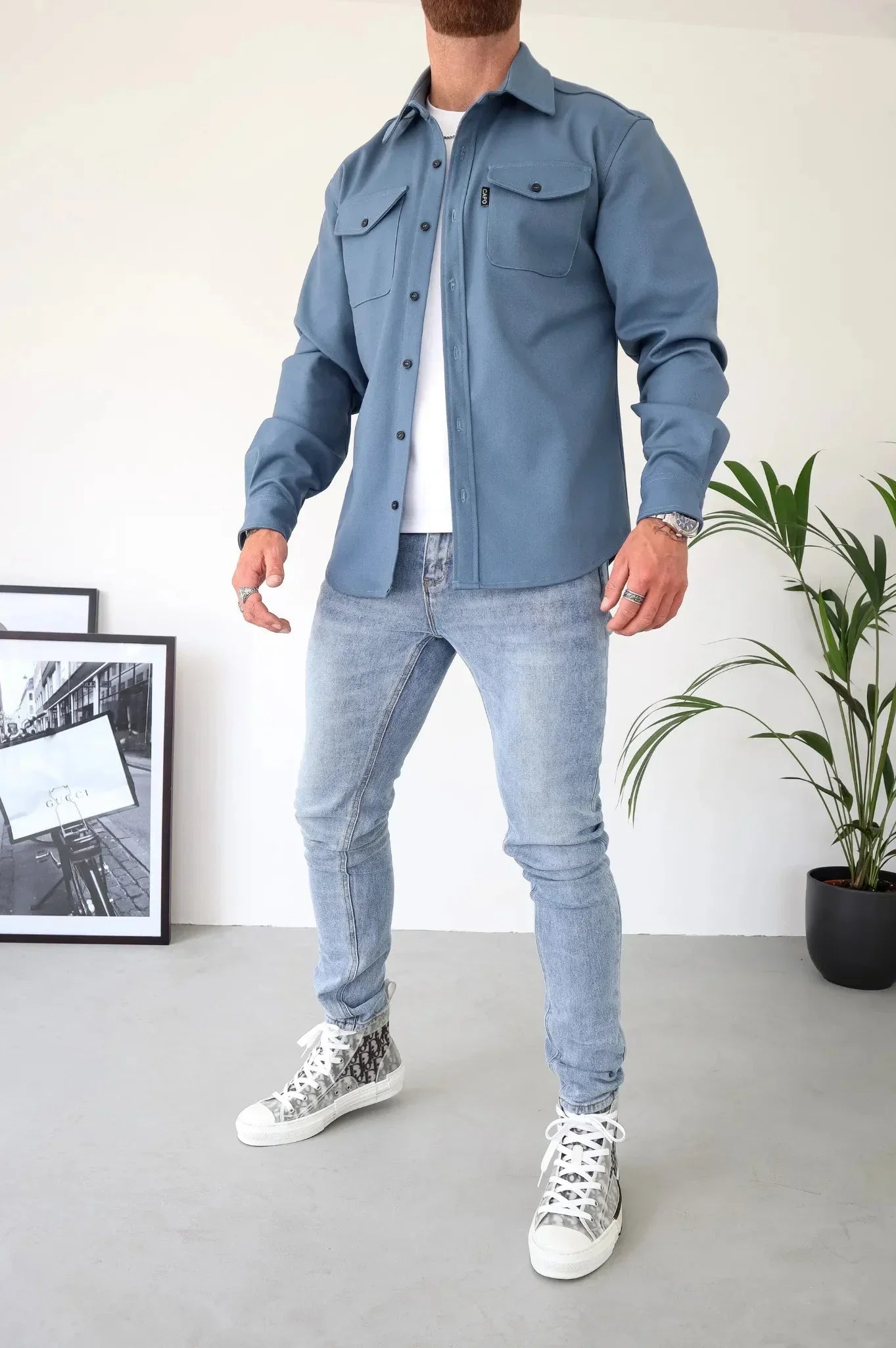 Dave Sobrecamisa para Hombre – Chaqueta Camisa Casual Chic Primavera