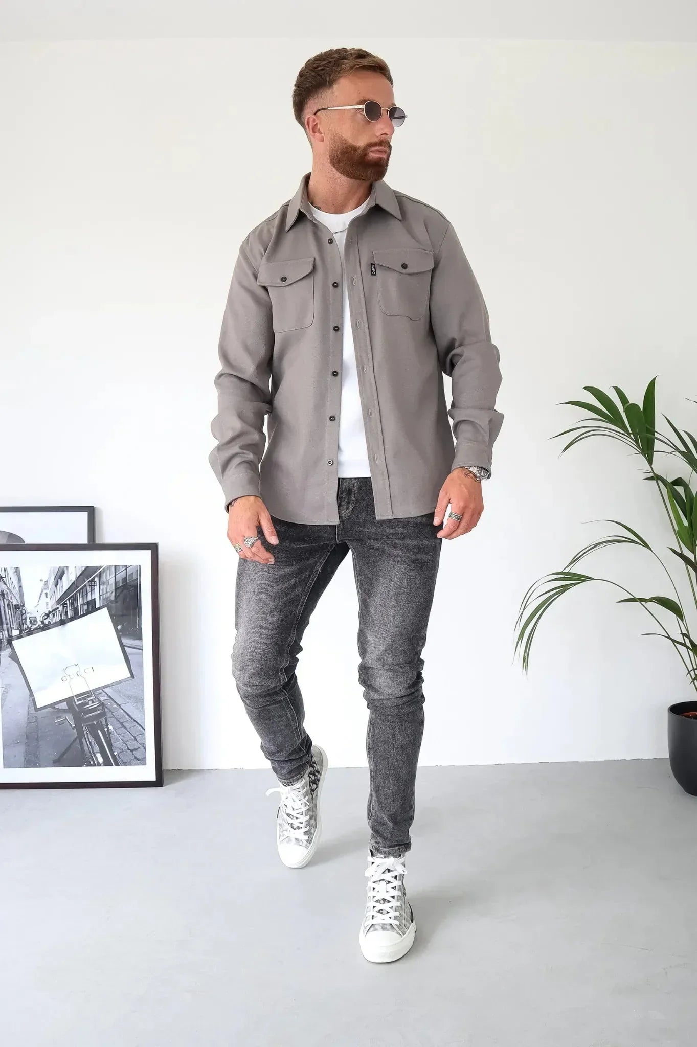 Dave Sobrecamisa para Hombre – Chaqueta Camisa Casual Chic Primavera