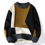 Dave Jersey Patchwork para Hombre – Suéter Invierno Casual Chic Moderno