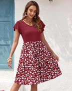 Scarlett Vestido Mujer – Corte A-Line con V-Cuello, Volantes y Bolsillos