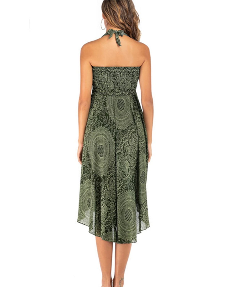 Summer Vestido Maxi Boho Mujer – Viscosa 2 en 1 con Cintura Elástica