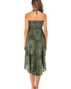 Summer Vestido Maxi Boho Mujer – Viscosa 2 en 1 con Cintura Elástica
