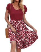 Scarlett Vestido Mujer – Corte A-Line con V-Cuello, Volantes y Bolsillos