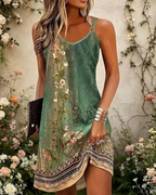 Iris Vestido Floral Mujer – Escote en V, Tirantes Finos y Tejido Elástico Ligero