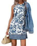Emily Vestido Boho Mujer – Corte A-Line con Manga Corta y Aberturas Laterales