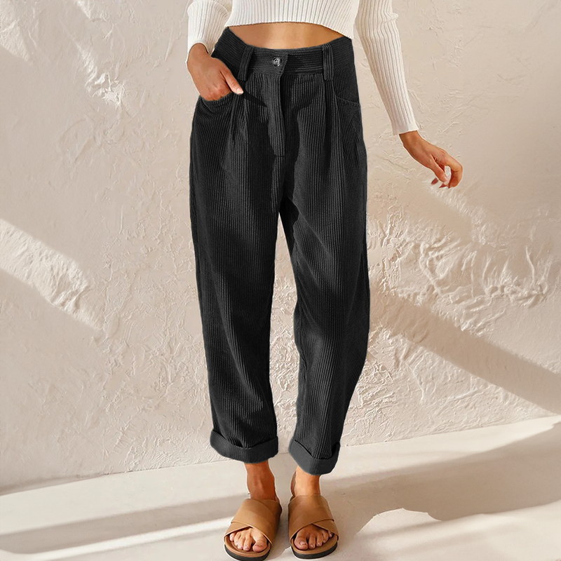 Pantalón de Pana de Tiro Alto para Mujer