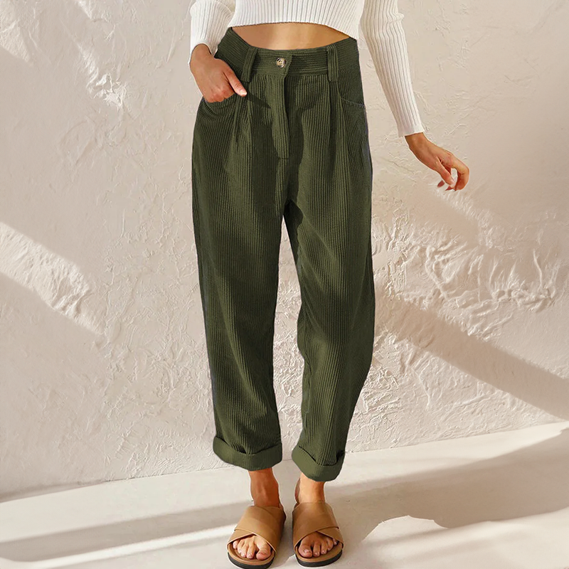 Pantalón de Pana de Tiro Alto para Mujer