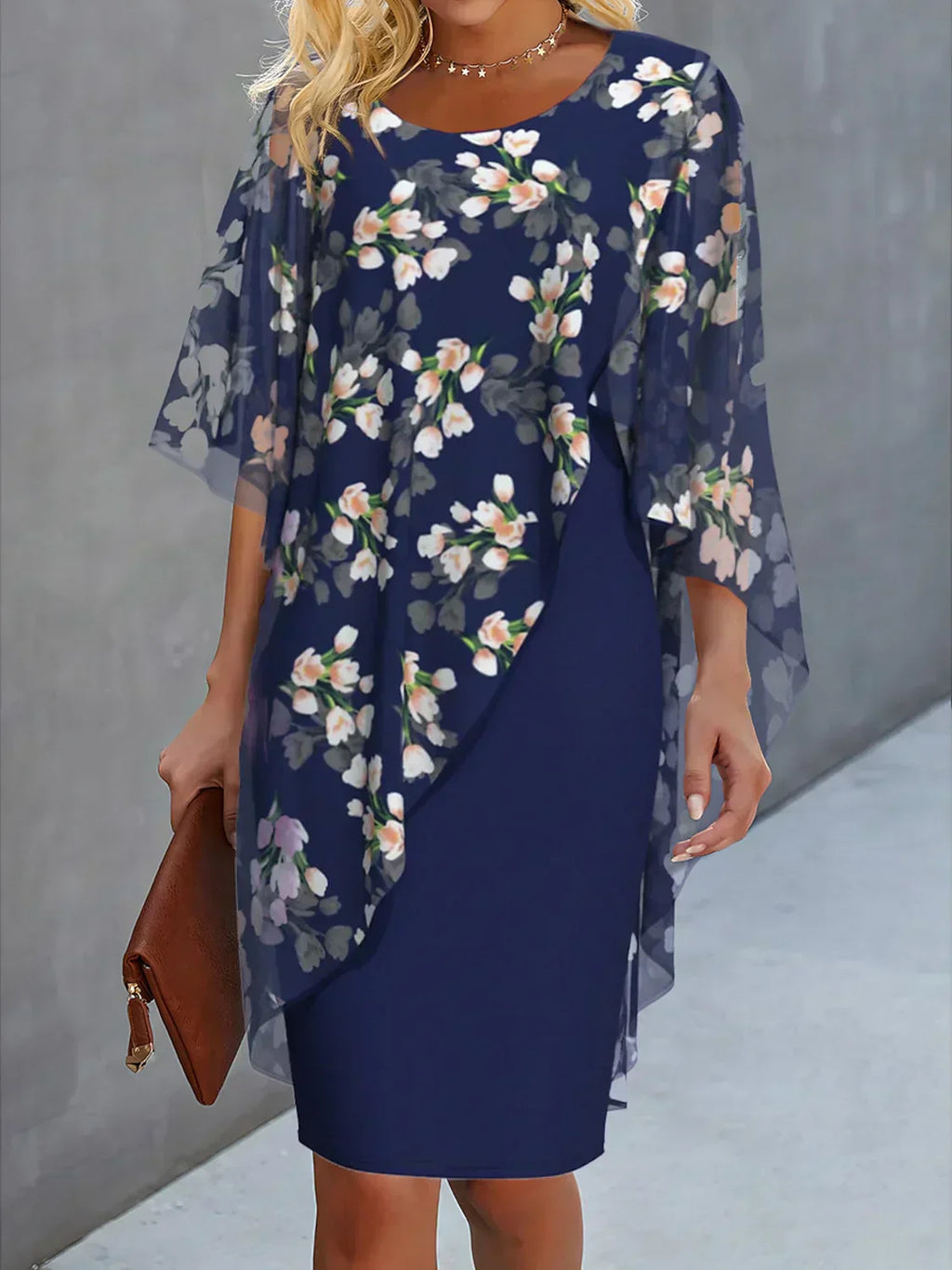 Lysiane Robe Fleurie pour Femme – Robe en Chiffon Élégante Décontractée Chic