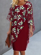 Lysiane Robe Fleurie pour Femme – Robe en Chiffon Élégante Décontractée Chic