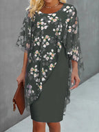 Lysiane Robe Fleurie pour Femme – Robe en Chiffon Élégante Décontractée Chic