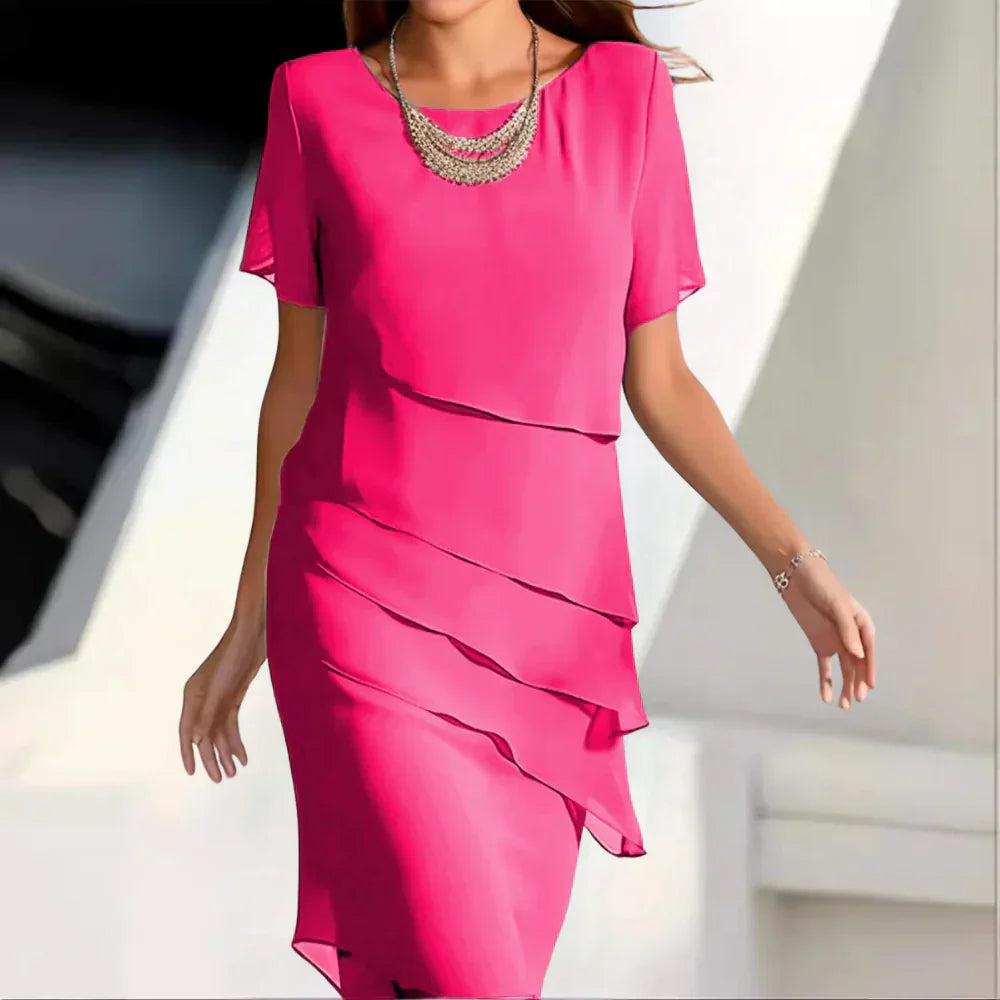 Elena Vestido de Chifón para Mujer – Vestido Elegante Fluido y Femenino Chic