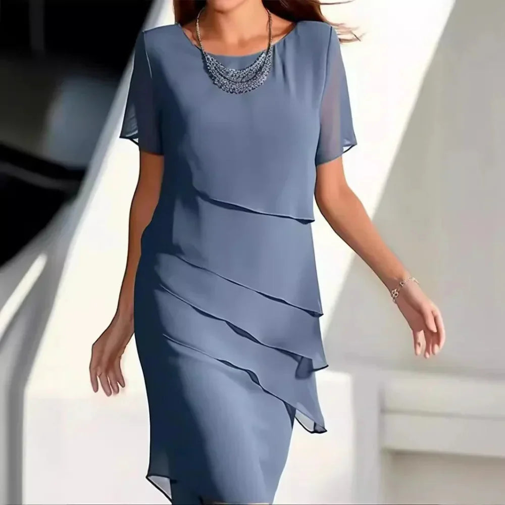 Elena Vestido de Chifón para Mujer – Vestido Elegante Fluido y Femenino Chic