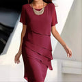 Elena Vestito in Chiffon da Donna – Abito Elegante Fluido e Femminile Chic