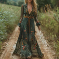 Isabella Vestito Maxi Boho da Donna – Vestito Lungo con Volant e Stile Elegante Casual